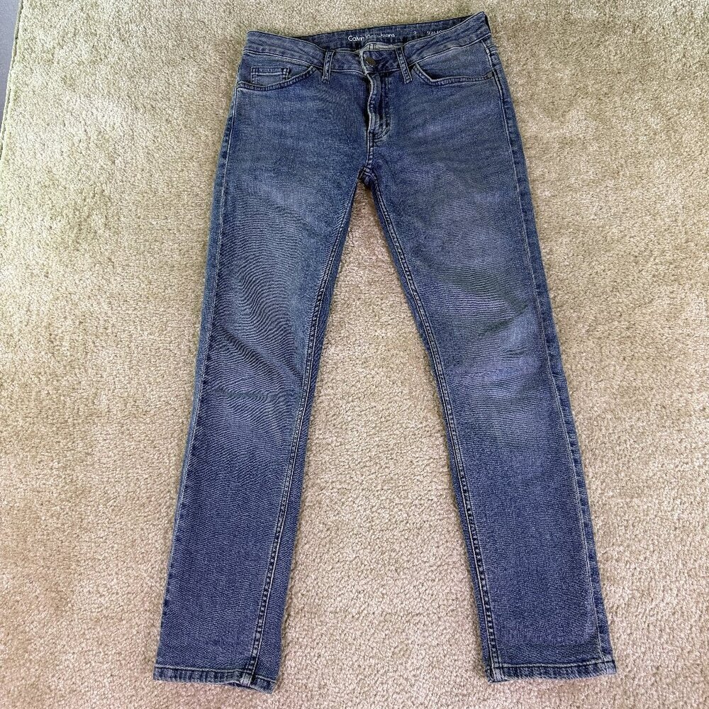 Calvin Klein Jeans Women's Slim Boyfriend Blue Denim Stretch Size 2 29x27 F091